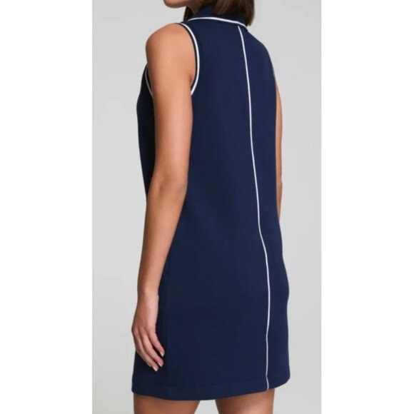 Spanx Women Sz XL Navy Sleeveless AirEssentials Pique Polo Tank Dress Abraham's - Picture 3 of 11